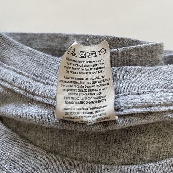 Vtg Fruit of the Loom Groovy Mushroom Graphic T-Shirt Heather Gray Men’s Size XL - Picture 6 of 6